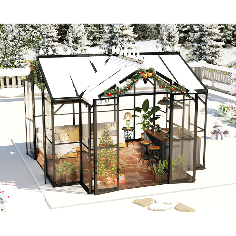 AMERLIFE Chalet Greenhouse 12x10x8 FT with QuickConnect Fittings